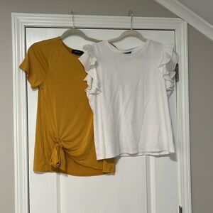 Shirt bundle. Karen Kane and Vince Camilo size large shirts.
